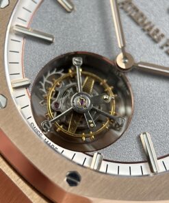 Đồng hồ Audemars Piguet Replica 11 Royal Oak Selfwinding Flying Tourbillon 26730OR mặt xám dây kim loại 41mm (2)