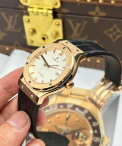 Đồng hồ Hublot nam Replica 1 1 Classic Fusion King Gold mặt trắng máy cơ Thụy Sỹ xưởng JJZ 42mm (2)