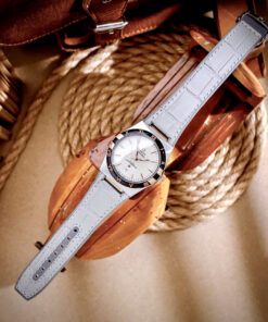 Đồng hồ Omega Constellation nam demi vàng dây cao su xám fake cao cấp 41mm