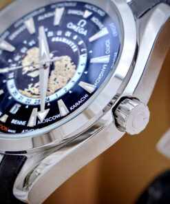 Đồng hồ Omega Seamaster Aqua Terra dây cao su đen fake cao cấp 42mm