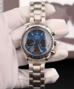 Đồng hồ Omega Speedmaster Racing Chronograph Replica 11 mặt xanh dương dây kim loại 40mm (2)