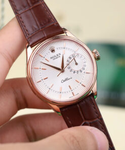 Đồng hồ Rolex Cellini 50515 Chế Tác bọc vàng thật 18K mặt trắng 39mm (2)