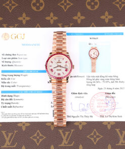 Đồng hồ Rolex Day-Date Rep 11 bọc vàng 18K đính ruby tổng hợp + kim cương moissanite GMF 40mm (2)