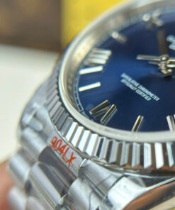 Đồng hồ Rolex Day-Date Rep 11 mặt xanh dương cọc số la mã nặng 186 gram xưởng QF 40mm (2)