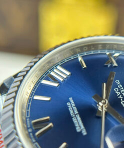 Đồng hồ Rolex Day-Date Rep 11 mặt xanh dương cọc số la mã nặng 186 gram xưởng QF 40mm (2)