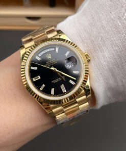 Đồng hồ Rolex Day-Date Replica 11 mặt đen máy cơ Thụy Sỹ nhà máy QF 40mm (2)