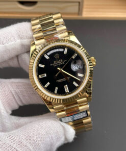 Đồng hồ Rolex Day-Date Replica 11 mặt đen máy cơ Thụy Sỹ nhà máy QF 40mm (2)