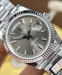 Đồng hồ Rolex Day-Date Replica cao cấp mặt xám nặng 186 grams nhà máy QF 40mm (14)