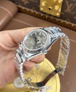 Đồng hồ Rolex Day-Date Replica cao cấp mặt xám nặng 186 grams nhà máy QF 40mm (14)