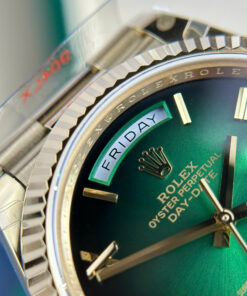 Đồng hồ Rolex Rep 11 Day-Date nam mặt xanh lá cây ombre nặng 186 gram xưởng QF 40mm (2)