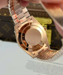 Đồng hồ Rolex chế tác Day-Date nam mặt nâu nặng 186 gram nhà máy QF 40mm (1)