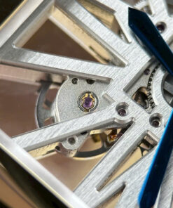 Đồng hồ nam Cartier Santos Rep 1 1 mặt lộ cơ viền vàng nhà máy MLF 39 (1)