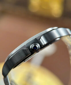 Đồng hồ nam Cartier Santos Rep 11 mặt lộ cơ viền đen nhà máy MLF 39 (2)