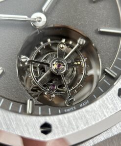 Đồng hồ nam Rep 11 Audemars Piguet Royal Oak Sellfwinding Flying Tourbillon 26530TI mặt xám dây kim loại 41mm (2)