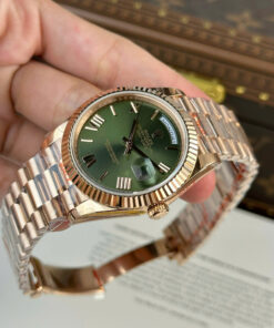 Đồng hồ nam Replica 11 Rolex Day-Date mặt xanh lá cây nặng 186 gram nhà máy QF 40mm (2)