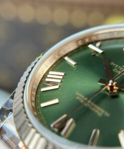 Đồng hồ nam Replica 11 Rolex Day-Date mặt xanh lá cây nặng 186 gram nhà máy QF 40mm (2)