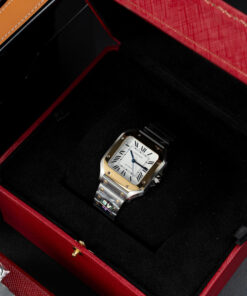 Đồng hồ nữ Cartier Santos Replica 11 mạ demi vàng mặt trắng nhà máy BV 35 (2)