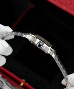 Đồng hồ nữ Cartier Santos Replica 11 mạ demi vàng mặt trắng nhà máy BV 35 (2)