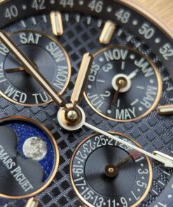 Đồng Hồ Audemars Piguet Rep 11 Royal Oak Perpetual Calendar 26574OR mặt xanh dương vỏ mạ vàng hồng 41mm (2)