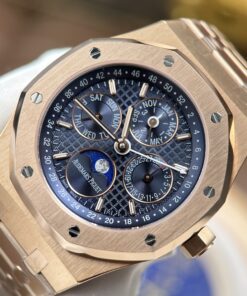 Đồng Hồ Audemars Piguet Rep 11 Royal Oak Perpetual Calendar 26574OR mặt xanh dương vỏ mạ vàng hồng 41mm (2)