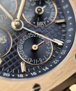 Đồng Hồ Audemars Piguet Rep 11 Royal Oak Perpetual Calendar 26574OR mặt xanh dương vỏ mạ vàng hồng 41mm (2)