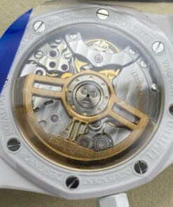 Đồng hồ Audemars Piguet 15500 Sunflower Replica 11 vỏ gốm trắng họa tiết bông hoa cười xưởng APS 41mm (2)