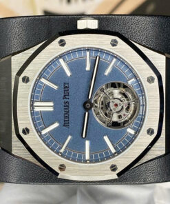 Đồng hồ Audemars Piguet Rep 11 Royal Oak Selfwinding Flying Tourbillon 26730TI mặt xanh phun cát 41mm (8)