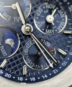 Đồng hồ Audemars Piguet Rep cao cấp Royal Oak Perpetual Calendar 26574ST mặt xanh dương dây kim loại 41mm (13)