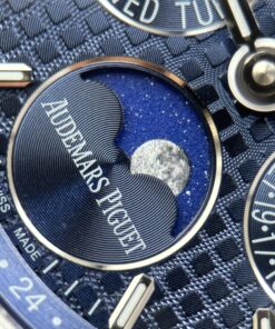 Đồng hồ Audemars Piguet Rep cao cấp Royal Oak Perpetual Calendar 26574ST mặt xanh dương dây kim loại 41mm (13)