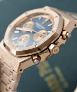 Đồng hồ Audemars Piguet Royal Oak Chronograph Frosted Gold 26240 Rep 11 mặt xanh dương nhà máy APS 41mm (1)