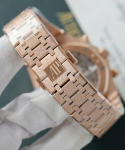 Đồng hồ Audemars Piguet Royal Oak Chronograph Frosted Gold 26240 Rep 11 mặt xanh dương nhà máy APS 41mm (1)