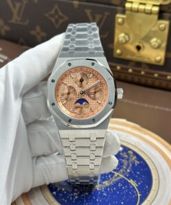 Đồng hồ Audemars Piguet Royal Oak Perpetual Calendar 26615TI Rep 11 mặt cá hồi dây kim loại 41mm (2)