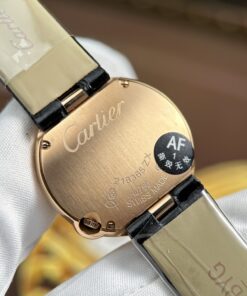 Đồng hồ Cartier Ballon Blanc Rep 11 nữ mạ vàng hồng viền đính đá xưởng AF 30mm (2)
