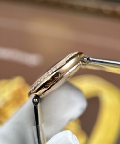 Đồng hồ Cartier Ballon Blanc Rep 11 nữ mạ vàng hồng viền đính đá xưởng AF 30mm (2)