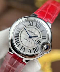 Đồng hồ Cartier Ballon Bleu Rep 11 dây da đỏ máy cơ tự động xưởng AF 33mm (2)