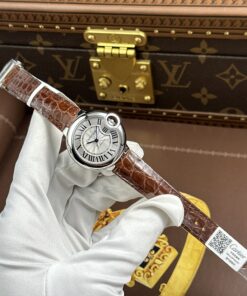 Đồng hồ Cartier Ballon Bleu Replica 11 dây da nâu máy cơ tự động xưởng AF 33mm (2)