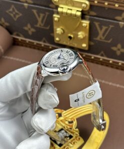 Đồng hồ Cartier Ballon Bleu Replica 11 dây da nâu máy cơ tự động xưởng AF 33mm (2)