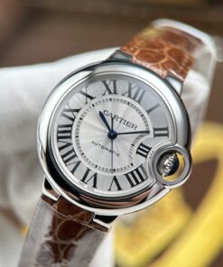 Đồng hồ Cartier Ballon Bleu Replica 11 dây da nâu máy cơ tự động xưởng AF 33mm (2)