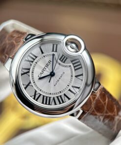 Đồng hồ Cartier Ballon Bleu Replica 11 dây da nâu máy cơ tự động xưởng AF 33mm (2)
