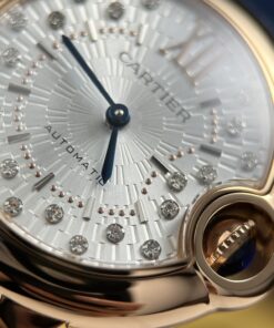 Đồng hồ Cartier Ballon Bleu WGBB0052 Replica 11 mạ vàng hồng dây da xưởng AF 33mm (2)