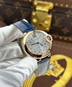 Đồng hồ Cartier Ballon Bleu WGBB0052 Replica 11 mạ vàng hồng dây da xưởng AF 33mm (2)