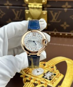 Đồng hồ Cartier Ballon Bleu WGBB0052 Replica 11 mạ vàng hồng dây da xưởng AF 33mm (2)