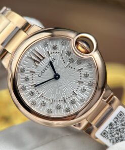 Đồng hồ Cartier Ballon Bleu WGBB0054 Fake 11 mạ vàng hồng máy pin xưởng AF 33mm (3)