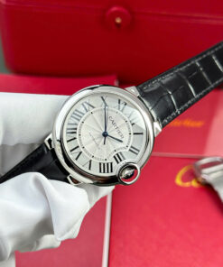 Đồng hồ Cartier Ballon Bleu chế tác dây da đen máy cơ tự động xưởng AF 33mm (2)