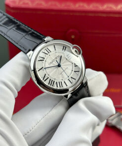 Đồng hồ Cartier Ballon Bleu chế tác dây da đen máy cơ tự động xưởng AF 33mm (2)