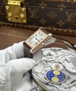 Đồng hồ Cartier Tank Louis Rep 1 1 mặt trắng mạ vàng hồng máy cơ tự động 27.8×38 (1)