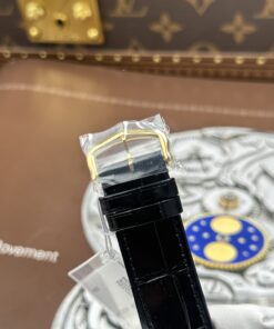 Đồng hồ Cartier Tank Louis Rep 11 mặt trắng dây da màu đen 27.8×38 (2)