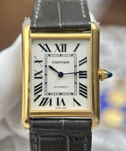 Đồng hồ Cartier Tank Louis Replica 11 mặt trắng dây da màu xám 27.8×38 (2)