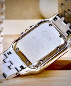 Đồng hồ Cartier nữ Panthere mặt trơn vàng champagne demi đính đá like auth 27x27mm