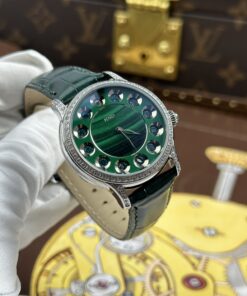 Đồng hồ Fendi Crazy Carats Replica 1 1 màu xanh lá cây đính đá quý 36mm (2)